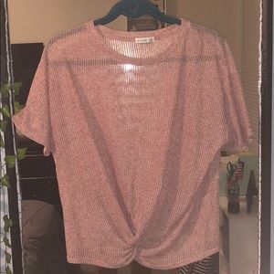 Basic Bottom Knotted Short Sleeve Top